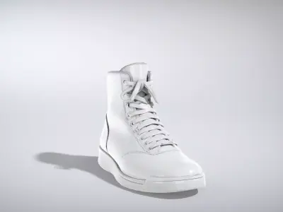 Monochrome Boxing Shoe with Ankle Support Low-poly 3D model