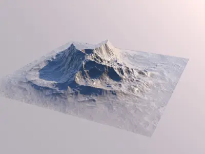 Iceberg Mountain Landscape 3D Model Sci Fi Futuristic Object 3D model