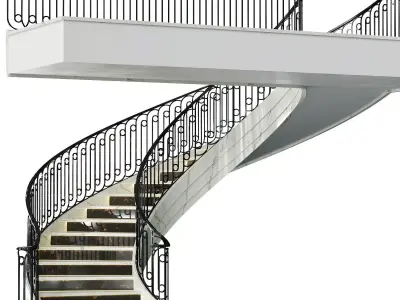 Neoclassical spiral staircase 2 3D model