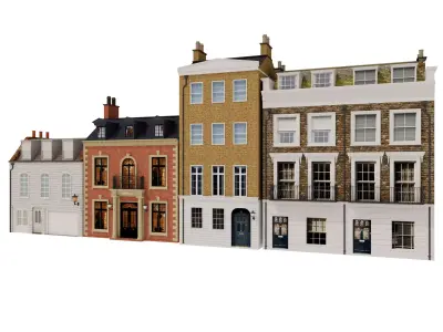 London houses 1 Low-poly 3D model