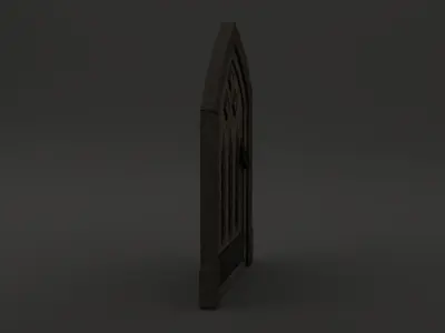 Medieval Door Wooden Panel Door 3D Model Low-poly 3D model