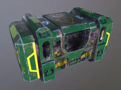 Sci-fi Box Low-poly 3D model 2