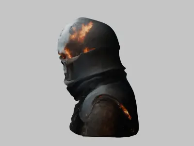 Sci-Fi Templar Warrior 3D Model - High-Quality Asset  Low-poly 3D model