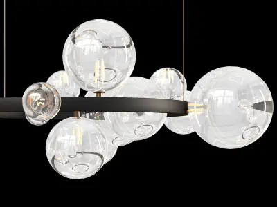 Ring chandeliers and lamps IONA Low-poly 3D model