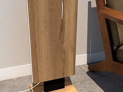 wooden floor lamp 3d model Low-poly 3D model