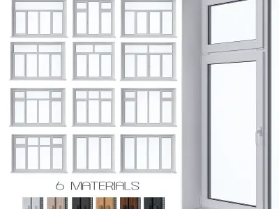 Window Set 5 upvc sizes chart 3D model