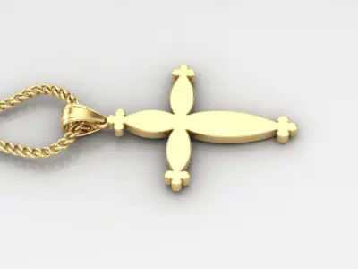 Light Gold 18K Cross Pendant 1CP064 3D print model