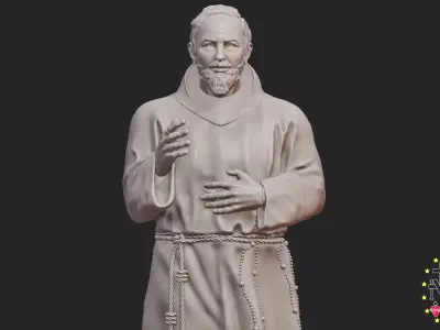 Saint Pio of Pietrelcina - Statue Free 3D print model