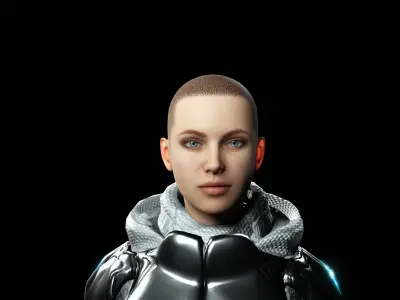 Space Moon Guardian Warrior Low-poly 3D model