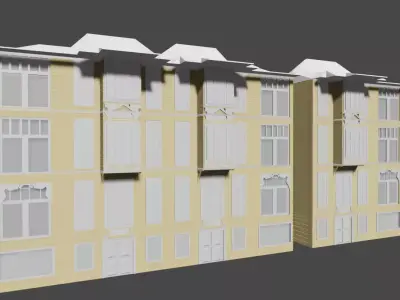 Wooden Historical House Low-poly 3D model