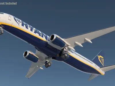  Ryanair Boeing 737-900 with Cabin and Doors Rigged for Maya 