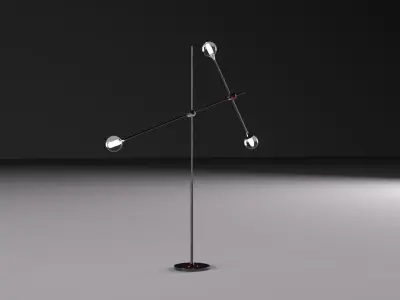 Torsher 3d model floor lamp with three metal poles 3D model