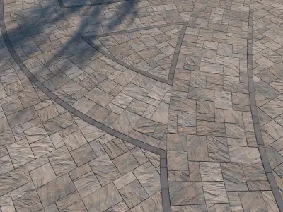 8K Large Area Natural stone pavers 01 - 6 Variations Texture