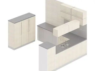 Kitchen Furniture Set 6 3D model