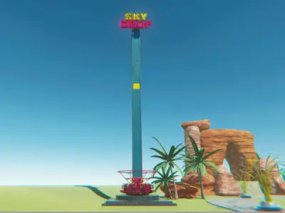 Free fall big 3D model