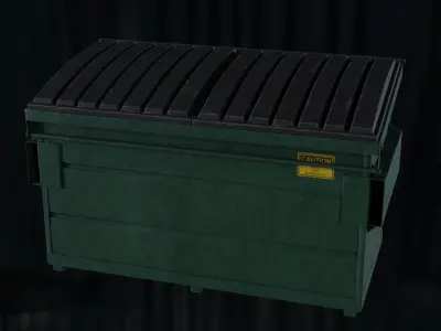 Dumpster trash can Low-poly 3D model buy
