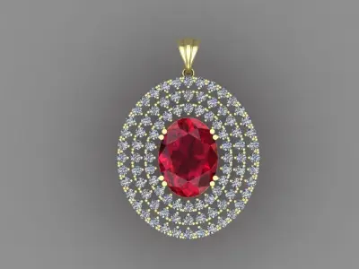  Gold Diamond Women Pendant 3D print Model 3D print model