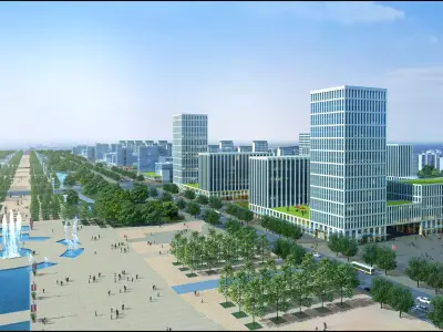 3Dmax fashion city commercial square building 308 3D model
