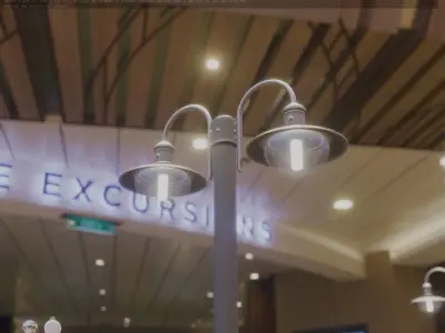 Street Light -7- Basic Version -2 Lamp-  Low-poly 3D model