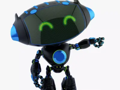 BLACK CUTE CAT BOT 3D model