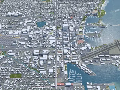 Saint Petersburg City Florida USA Low-poly 3D model