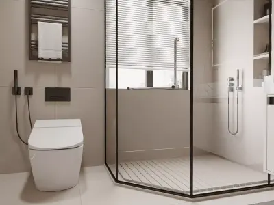 Modern Minimal Bathroom 3D model