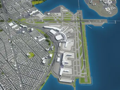 New York - LaGuardia Airport - LGA Low-poly 3D model