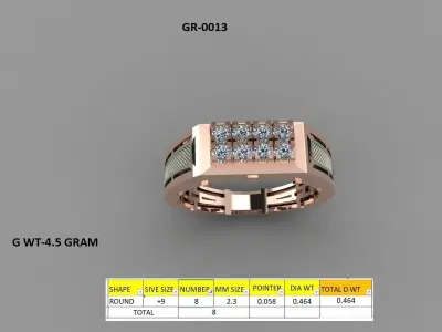 50 light weight men ring  3D print model