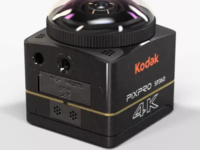 Kodak Pixpro SP360 4K vr action camera Low-poly 3D model