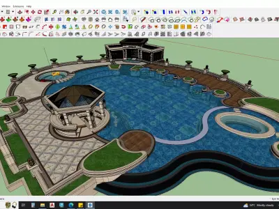 3d model of outdoor swimming pool 3D model