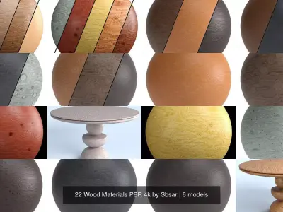 22 Wood Materials PBR 4k by Sbsar Texture