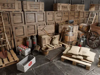 Barn or farm environment 3D Model Pack