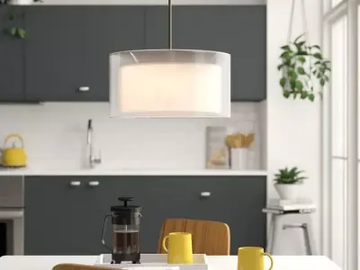 Isbah Light Dimmable Drum Chandelier Free 3D model