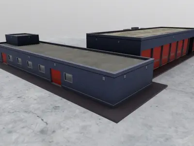 EGKK Fire Station Low-poly 3D model