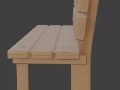 Wooden Park Bench 3D Model 3D model