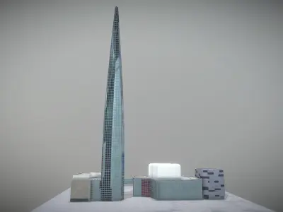 Lotte World Tower Low-poly 3D model
