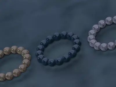 Nature Inspired Cracked Ice Glass Bracelet Set  3D Jewelry Model 3D model