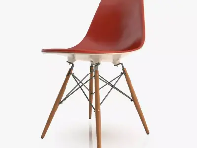 Modern Eames Plastic Chair Low-poly 3D model