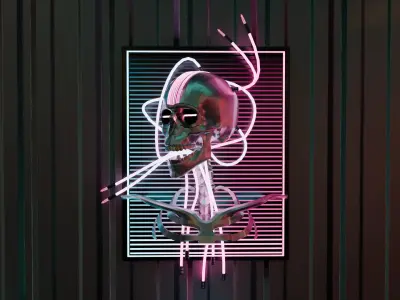 High-End Cyberpunk Apartment Scene v14 - Hackers Lair 3D model