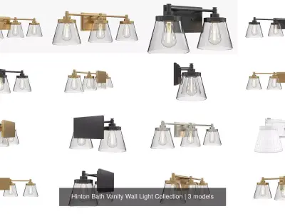 Hinton Bath Vanity Wall Light Collection 3D Model Pack