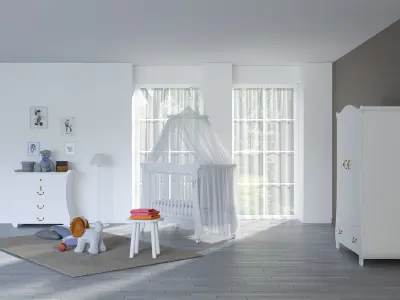 Childrens furniture set Pali TULIP BABY White 3D model