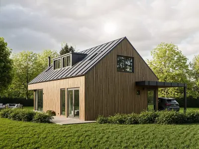 3D House Model Architectural Design in SKP OBJ IFC GLB FBX 3D model