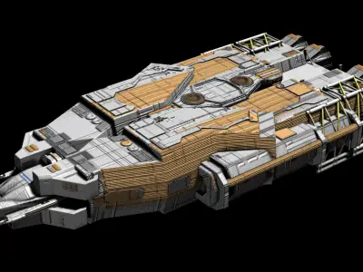 Spaceship Construction Kit Low-poly 3D model