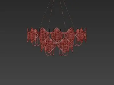 FUMAT chandelier in gold and crystal 3D model