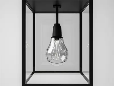 Retro Ceiling-Lamp - Living Room Furniture 03 Low-poly 3D model