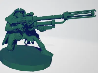 Space robot sniper Squad 3D print model