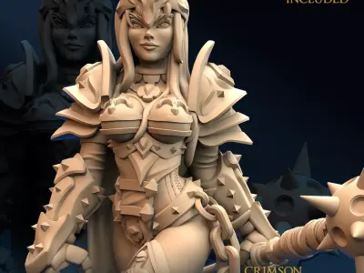 Armored Warrior Crimson Morning Star D 3D print model