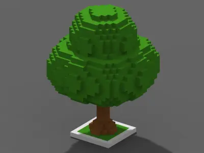 Tree Voxel - 6 Low-poly 3D model