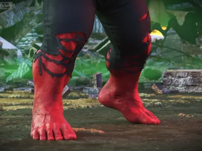  Red Hulk Fur for Maya Rigged 