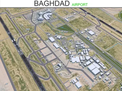 Baghdad Airport 15km Low-poly 3D model